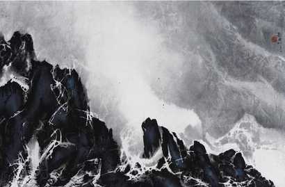 刘国松 1987年作 无题 立轴60.5 by 92.5 cm